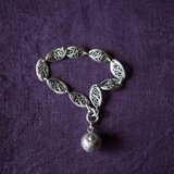 純銀　フィリグリー　ベビー用ブレスレット　チャーム　フランスアンティーク