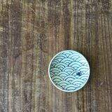 豆皿　波うさぎ