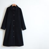 ウール100％　ラグランスリーブコート　ブラック