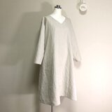 魔女ワンピ　長袖【＃25リネン キャンバス】エクリュ◆フリーサイズ（リネン100％）