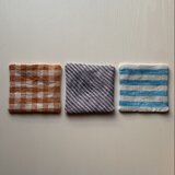 リネンの端切れから生まれたコースター（3枚セット）