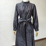 　クリスマスSALE　大島紬リメイク　フロントタックワンピース