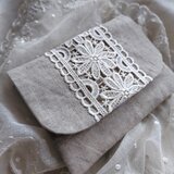 リネン*レース*通帳ケース