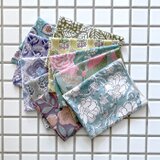 インド ブロックプリント生地 ミニカットクロス10枚セットv55 寒色系 ファブリック フラワー 花柄 IF0411