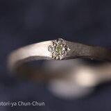 【ガーネットの王様】ロシア・ウラル産　石結屋さんのデマントイドガーネット・シルバーリング【裏葉柳】