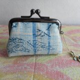 がま口財布　松喰い鶴（まつくいづる）と　あこや貝と亀のチャーム