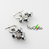 ヘマタイト(ラウンドカット)の粒々ピアス