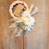 ドライフラワー2wayお正月飾り★エリンジウムホワイト系