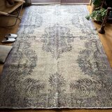 超大判169×274レアくすみラベンダー×クリーム　トルコヴィンテージラグ