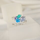 星の青薔薇 ― スターサファイアのシルバーリングSV925 フリーサイズ