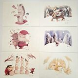 午柄含む冬に使えるポストカード6枚セット