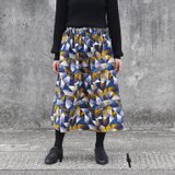 【受注制作】アフリカ布のギャザースカート（ ファーンパターン ）アフリカンプリント アフリカンファブリック