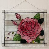 ステンドグラスのパネル『バラ』