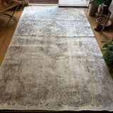 大判160×257 擦れシャビー　色むら　メダリオン　トルコヴィンテージラグ