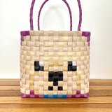 トイプードル★プラカゴ★お散歩バッグ温泉バッグ　エコバッグ　PPバンド　カゴバッグ　お散歩バッグ