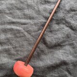 紡ぎ独楽・丸もち ピンクアイボリー＆縞黒檀 B