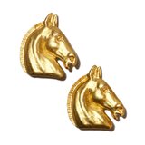 French Vintage Horse Head Metal Buttons