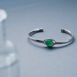 オーストラリア 翡翠 オープン バングル シルバー925