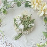 レース編み スノーフレーク～鈴蘭水仙～のブローチ