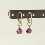 ロードライトガーネット2WAYフープイヤリング