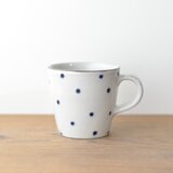 水玉柄のスリムマグカップ(沖縄のやちむん)