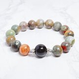 1点限定困難を乗り越え、身を守る 天然石ブレスレット｜オニキス・ブラッドストーン パワーストーンブレスレット No831