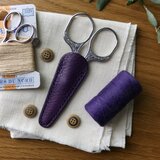 イタリア革のはさみケース／紫
