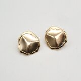 kpierce-066-gold ラウンドウェーブピアス 20×20mm(薄金メッキ・ニッケルフリー)【1ペア】