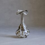 【V.S.M. Florence】イタリア製 / ヴィンテージ / ガラス花瓶 / スモークブラウン＆ホワイト