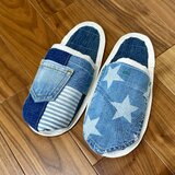 女性用★洗濯機丸洗いOK★スリッパ•室内履き★デニムリメイク　ルームシューズ