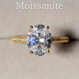 最高品質 モアサナイト 人工ダイヤ オーバルダイヤ リング ゴールド 2ct