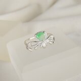 翡翠のリボンリング silver925 11.5号(サイズ直し可)