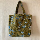 型染め　肩掛け帆布トート「花ねこ」