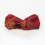 アフリカ布のクロスターバン（ドットペインティング） ヘアバンド ヘアターバン