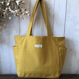 サイドポケット トートバッグ　マスタード23　A4　【送料無料】