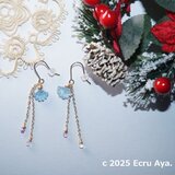 Noel*azure*アクアマリンのレイシーなピアス