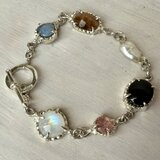 いろいろ天然石のシルバーブレスレット