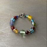 Vintage 90s-00s USA retro multicolor handmade beads bracelet
