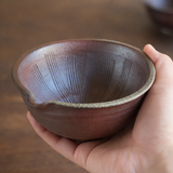 薪窯で焼いた 焼締のハンディすり鉢｜片口擂鉢