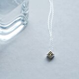 ペリドット 四角 ネックレス シルバー925