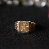 シグネットリング　純銀,K18  シェヴァリエ　フランスアンティーク　アンティークリング