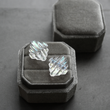 アール・デコヴィンテージガラスのピアス／イヤリング［氷河］pag062