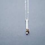 ペリドット スクエア ネックレス シルバー925 メンズ ユニセックス