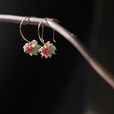 グリーンガーネットとインペリアルロードナイトのピアス