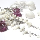 【ぶどう色】メンダコのアシンメトリーロングピアス