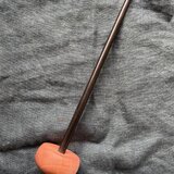 紡ぎ独楽・丸もち ピンクアイボリー＆縞黒檀 E