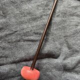 紡ぎ独楽・丸もち ピンクアイボリー＆縞黒檀 D