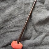 紡ぎ独楽・丸もち ピンクアイボリー＆縞黒檀 C