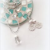 ♦完成品♦　雪の結晶ネックレス＆ピアス