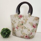 wood♡リネンのトートbag